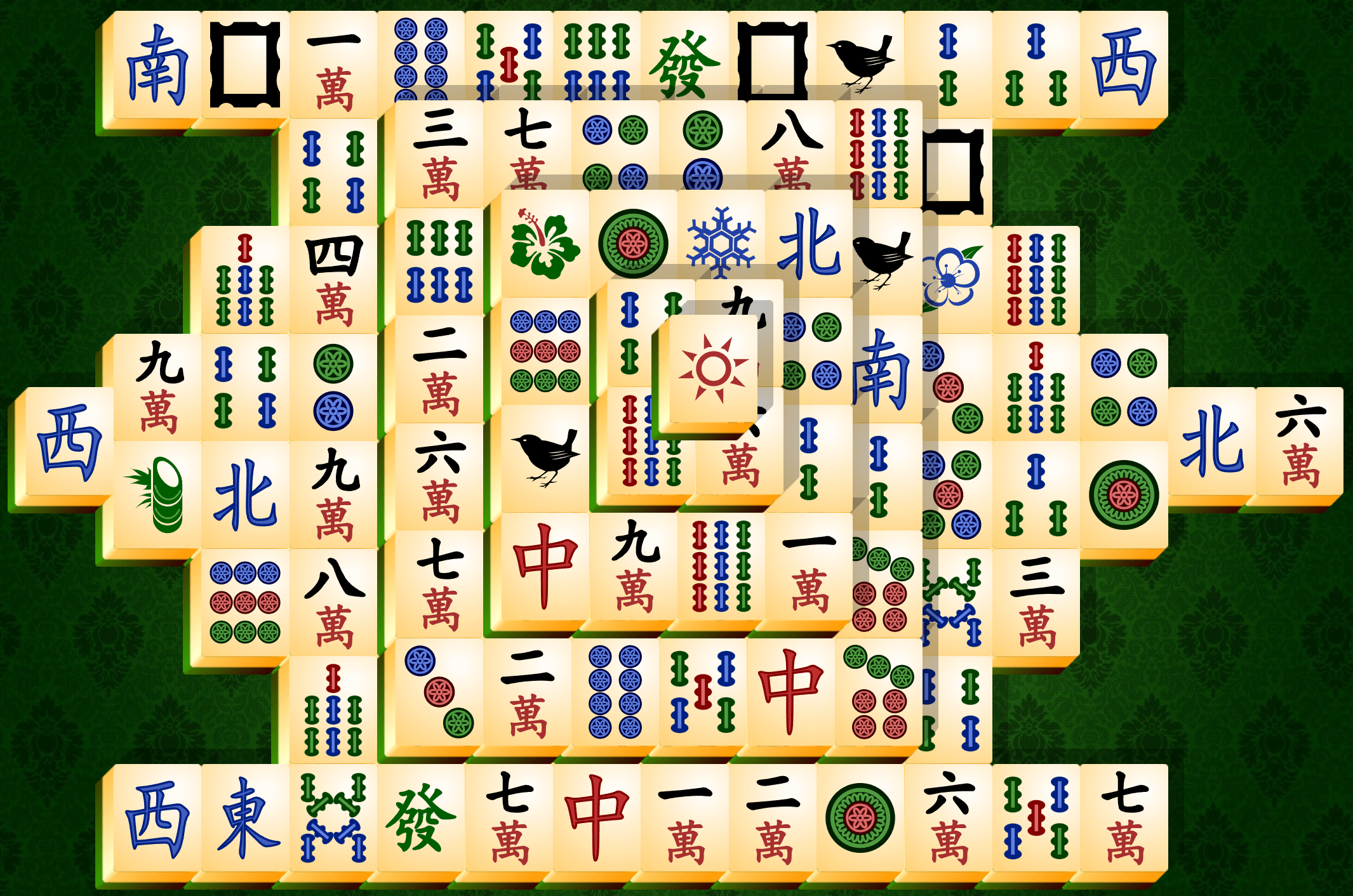 Mahjong Solitaire, rozloženie typu Korytnačka